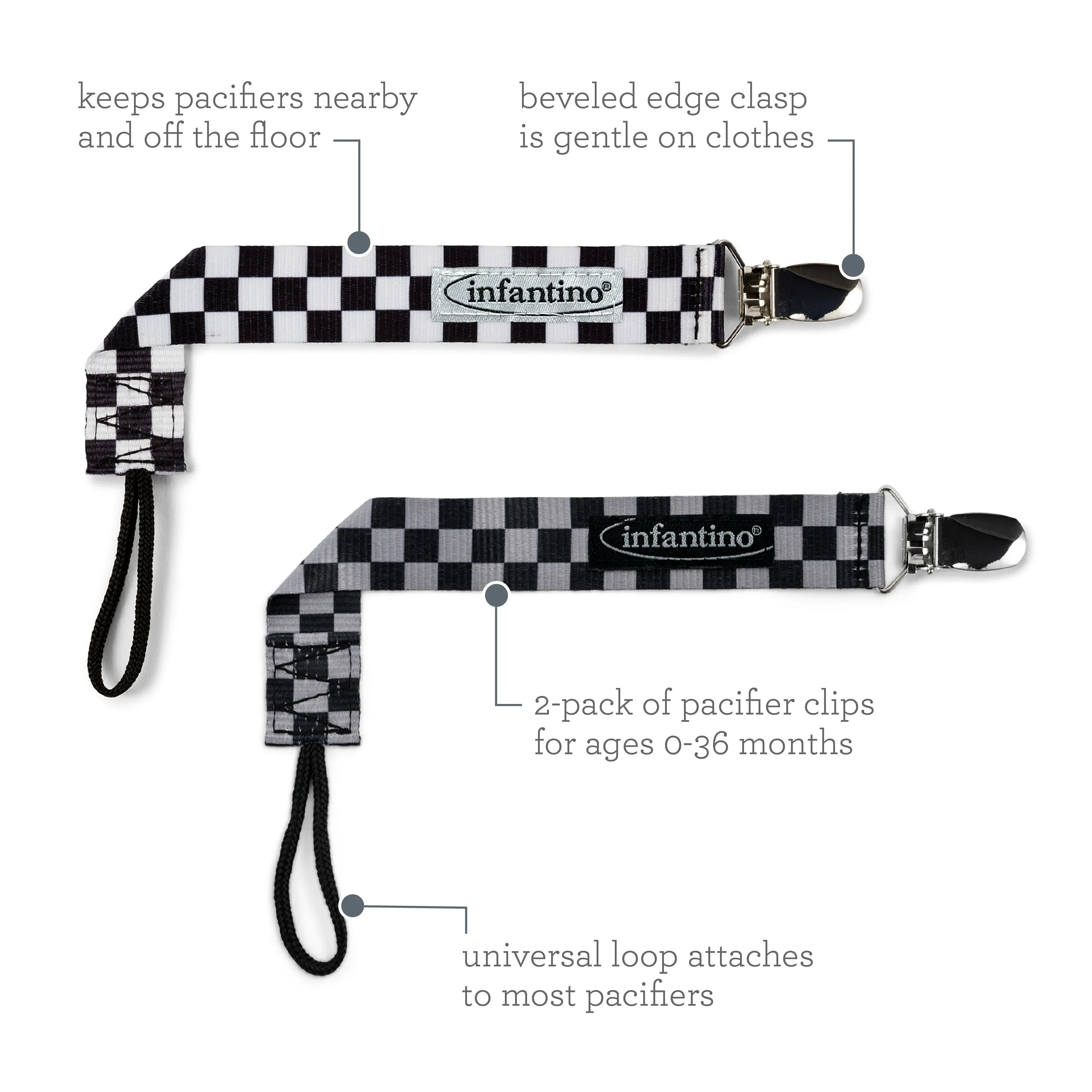 2-Pack Pacifier Clips - Skater