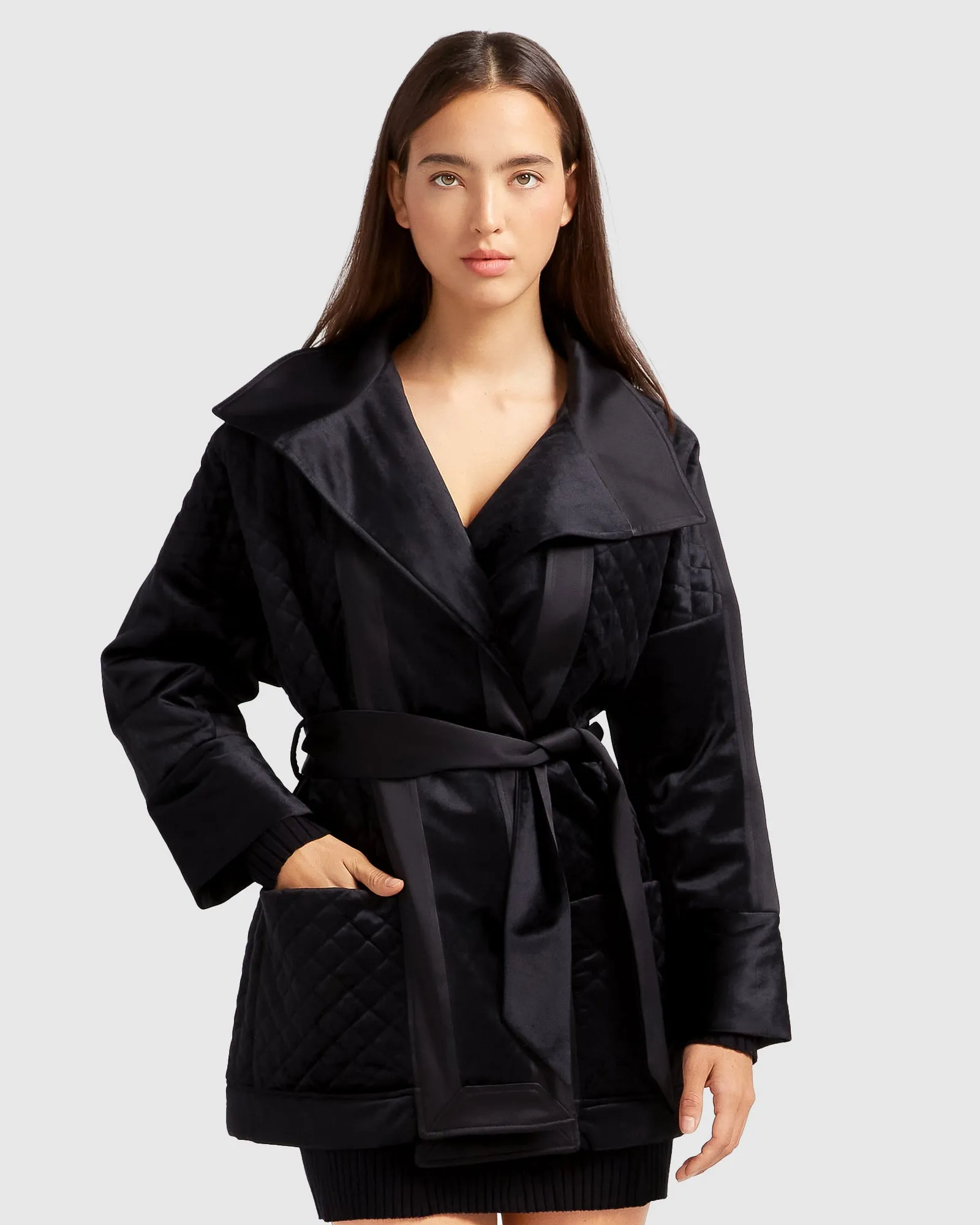 Ace of Spades Velvet Coat - Black