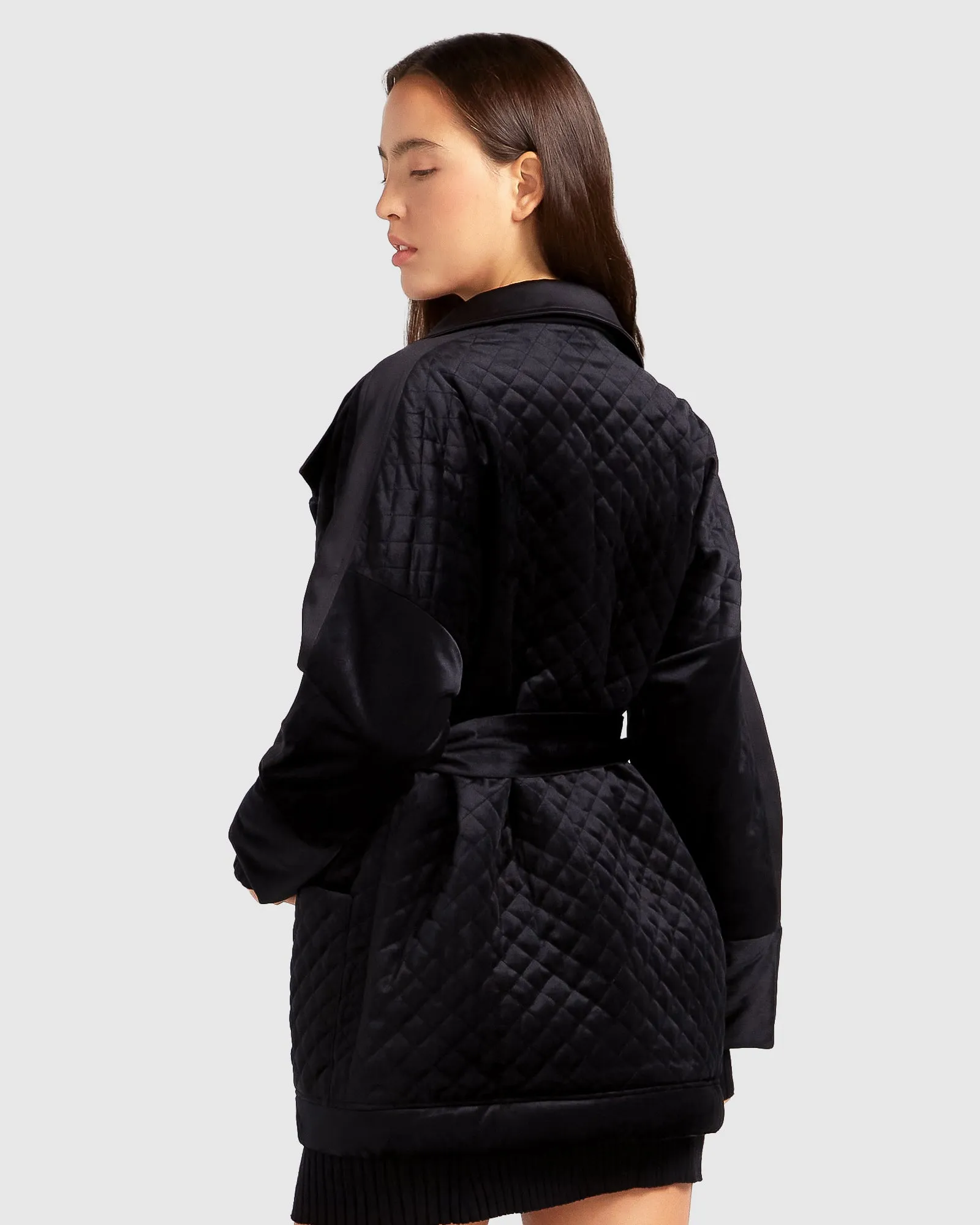 Ace of Spades Velvet Coat - Black
