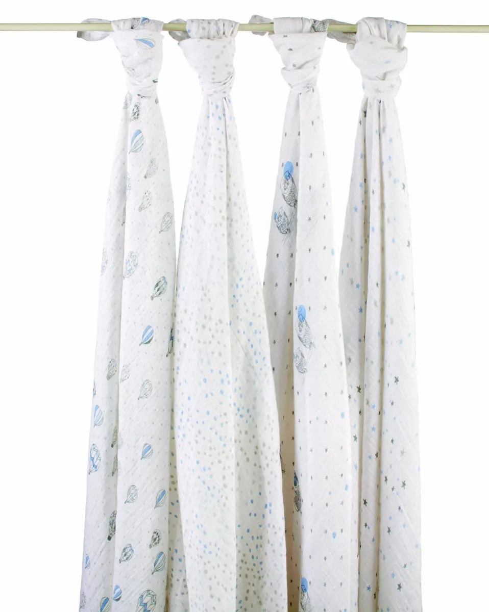 Aden   Anais 100% Cotton Wrap 4-Pack - Night Sky