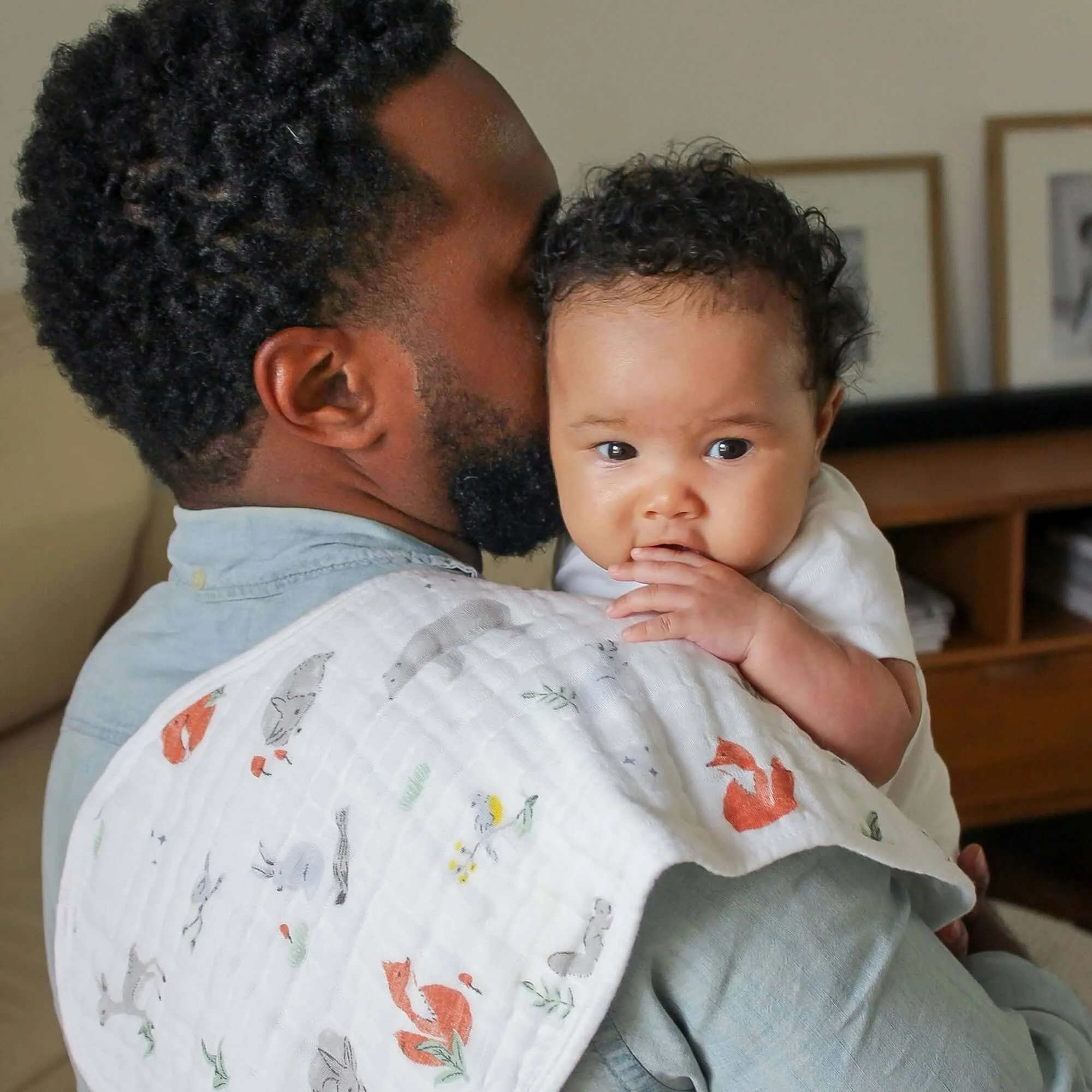 ADEN   ANAIS Cotton Muslin Classic Burpy Bib 2pk - Naturally