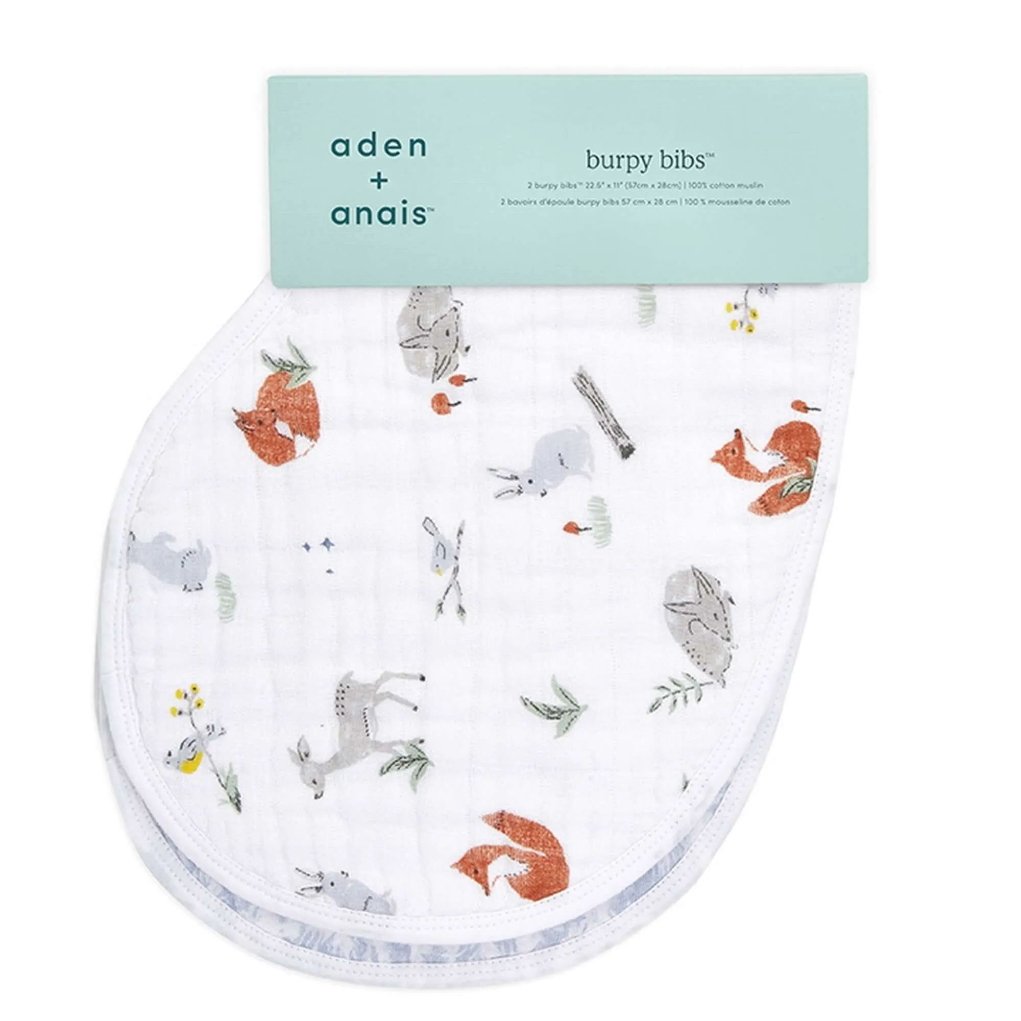 ADEN   ANAIS Cotton Muslin Classic Burpy Bib 2pk - Naturally