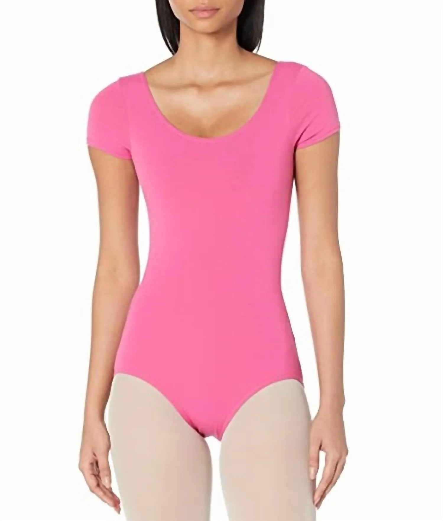 Adult Short Sleeve Leotard In Candy Pink