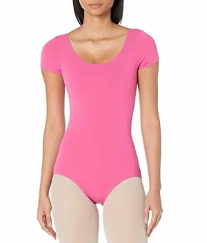 Adult Short Sleeve Leotard In Candy Pink