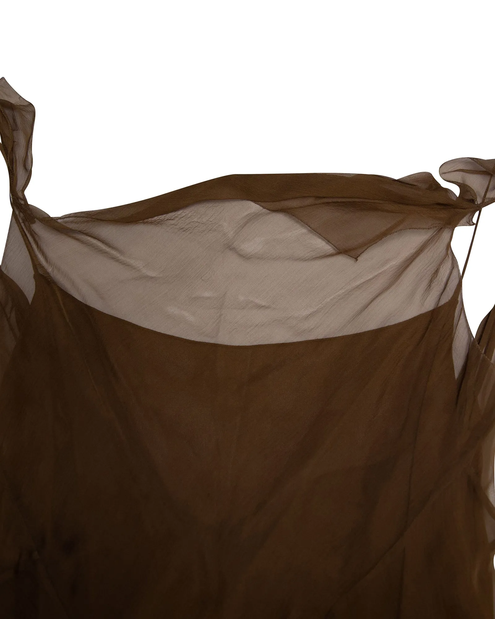 Alberta Ferretti Bias Cut Top With Slip Top in Brown Silk