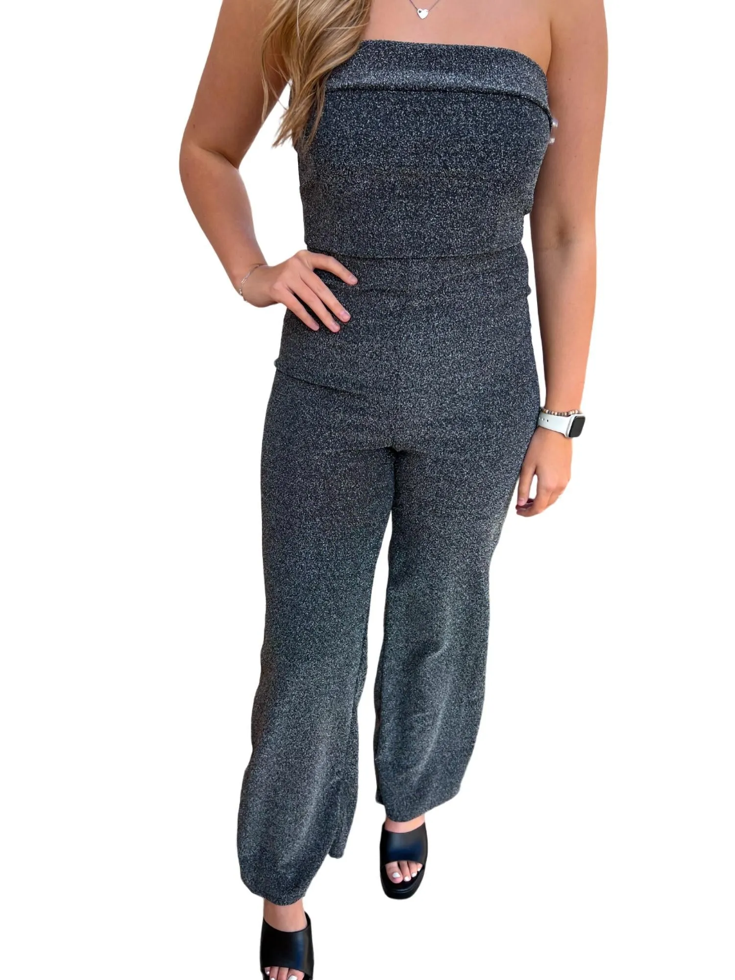 Amelia Bodycon Strapless Jumpsuit In Black