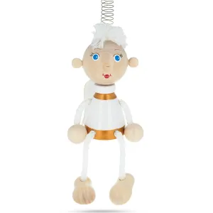Angel Wooden Doll On A Spring 6 Inches