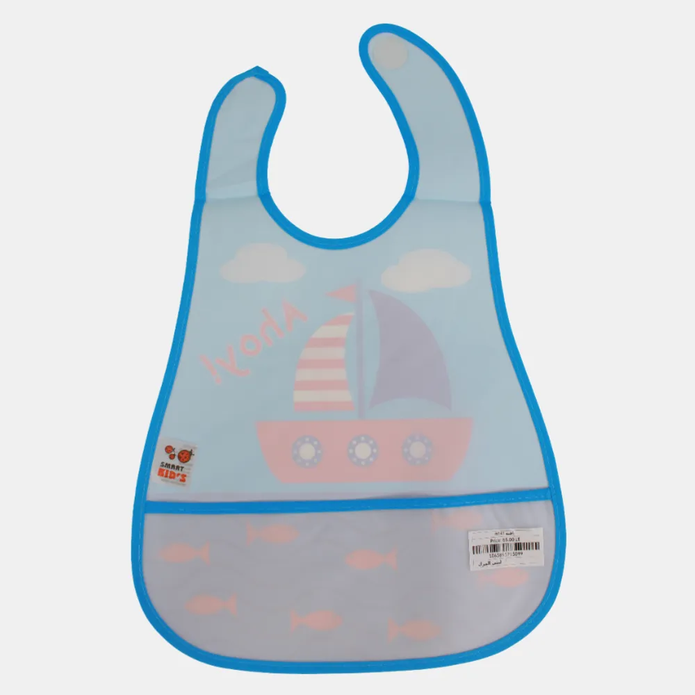 Baby Bib – Babyblue with Boat Design