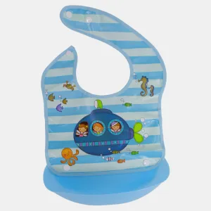 Baby Bib – Blue with Submarine Design