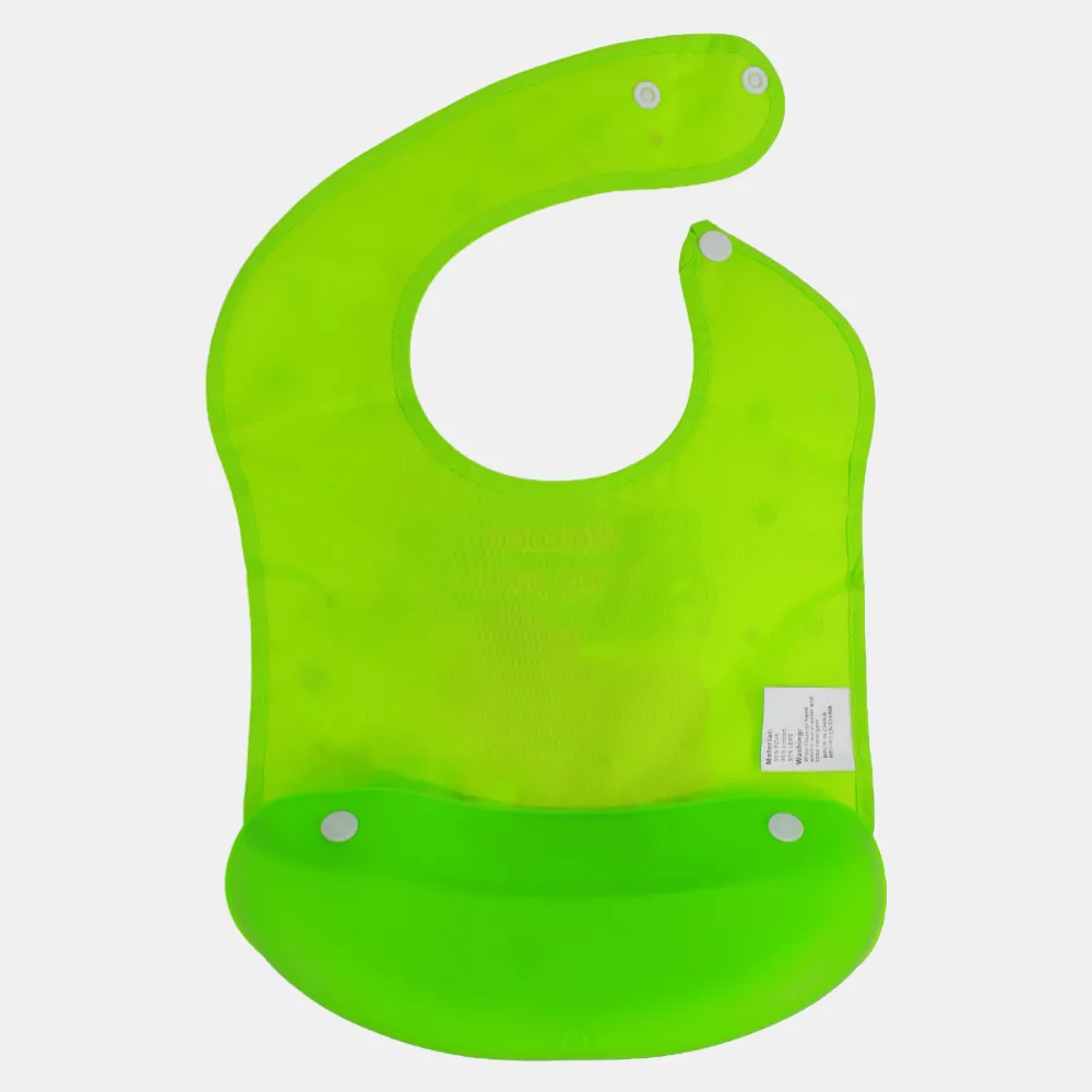 Baby Bib – Green with Cute Elephant Design