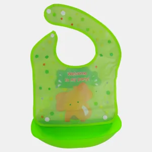 Baby Bib – Green with Cute Elephant Design