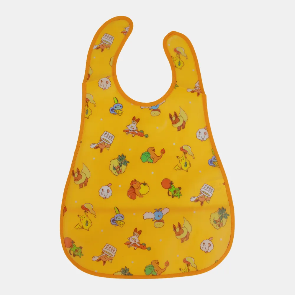 Baby Bib – Orange with Cute Animals Design