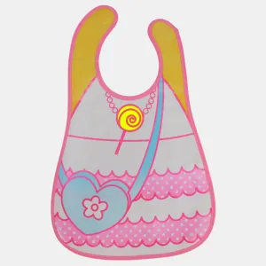 Baby Bib – White & Pink with Heart Design