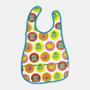 Baby Bib – White with Cute Birds Design