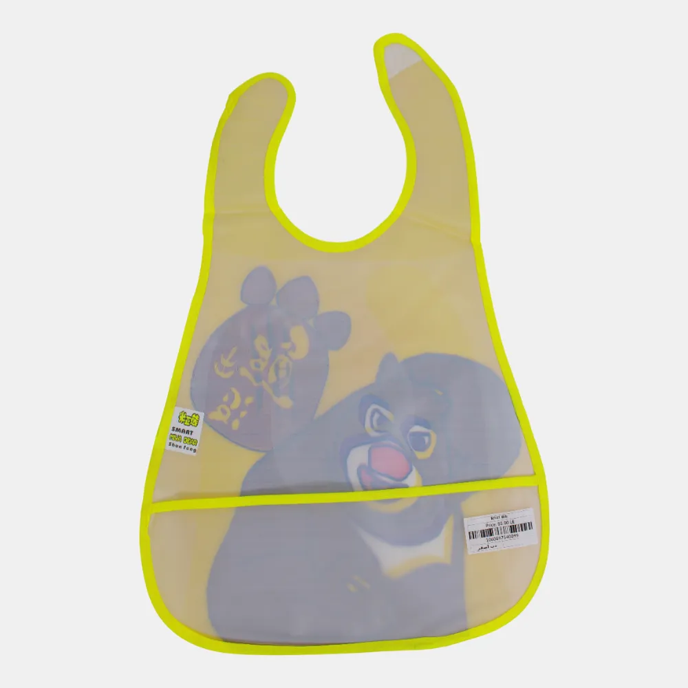 Baby Bib – Yellow with Bear Design