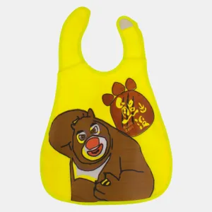 Baby Bib – Yellow with Bear Design