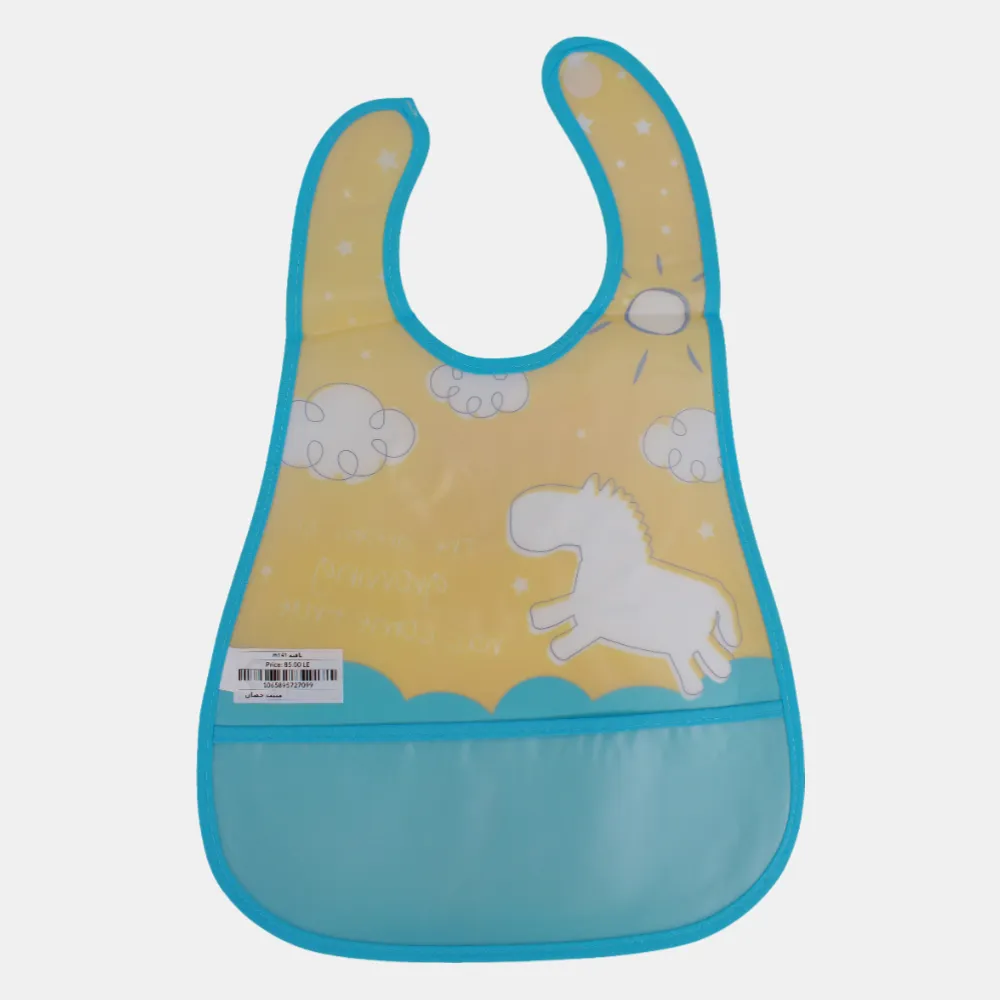 Baby Bib – Yellow with Unicorn Design