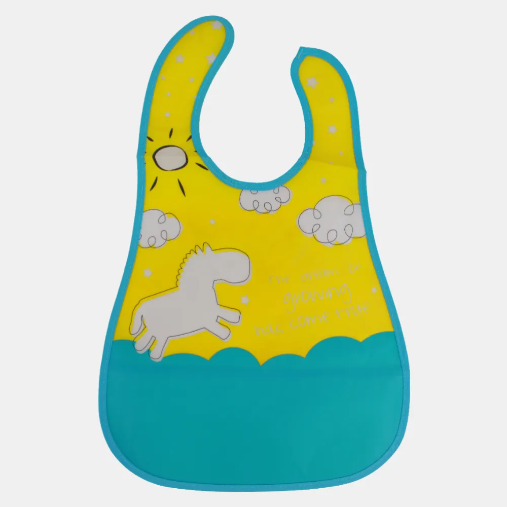 Baby Bib – Yellow with Unicorn Design