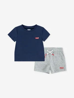 Baby Boys Batwing T-Shirt and Shorts Set in Navy