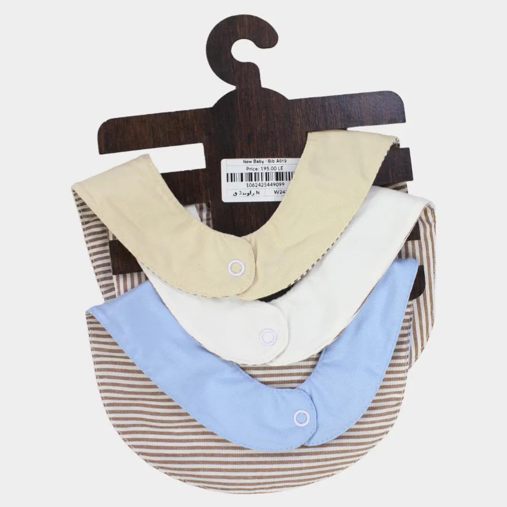 Baby Boys' Cotton Bibs – Pack of 3 – "New Baby"