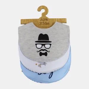 Baby Cotton Bibs – Pack of 3 – "Man's Face" Design