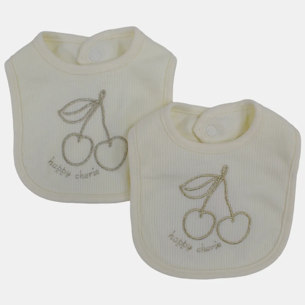 Baby Girls Cotton Bib –  2-Pack