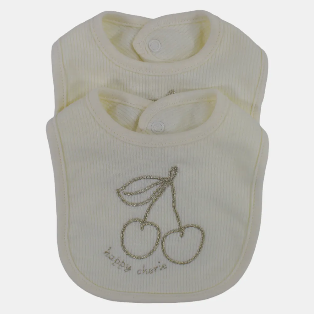 Baby Girls Cotton Bib –  2-Pack