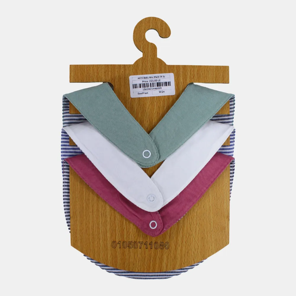 Baby Girls' Cotton Bibs – Pack of 3