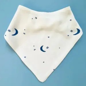 Baby Kerchief Bib-Moon and Stars (Handmade)