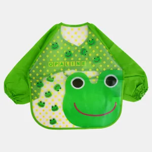 Baby Long-Sleeved Bib – Green Frog Design