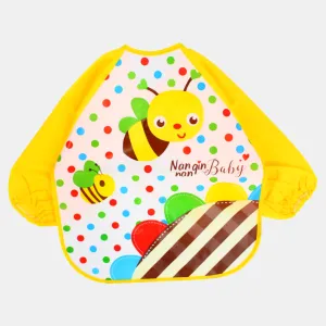 Baby Long-Sleeved Bib – Yellow Bee Design