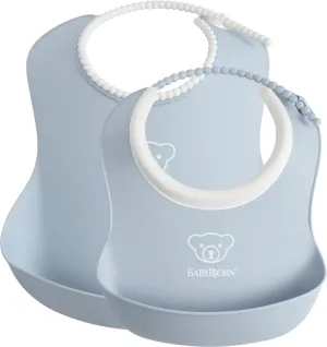 BabyBjorn Feeding Bib Set (Baby Bib   Small Baby Bib) - Powder Blue