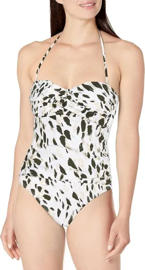 Bandeau One Piece Swimsuit - Plus In Olive