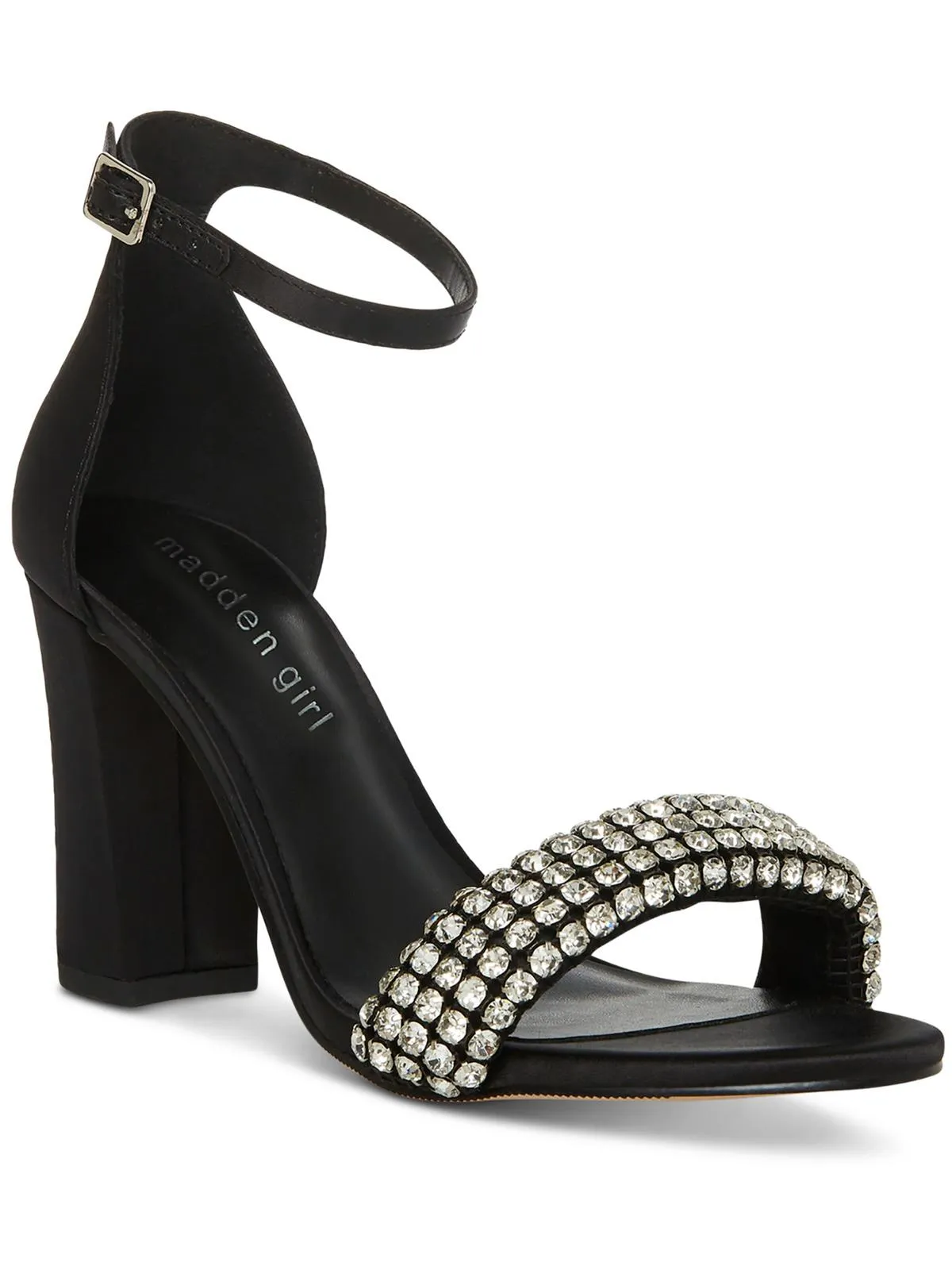 Bella Womens Satin Rhinestone Heels