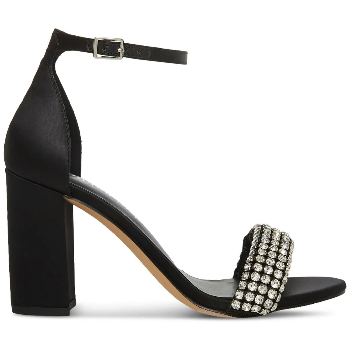 Bella Womens Satin Rhinestone Heels