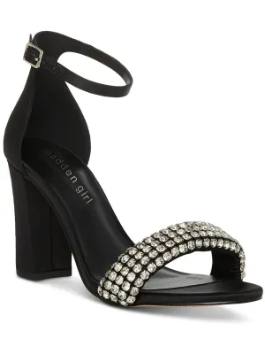 Bella Womens Satin Rhinestone Heels