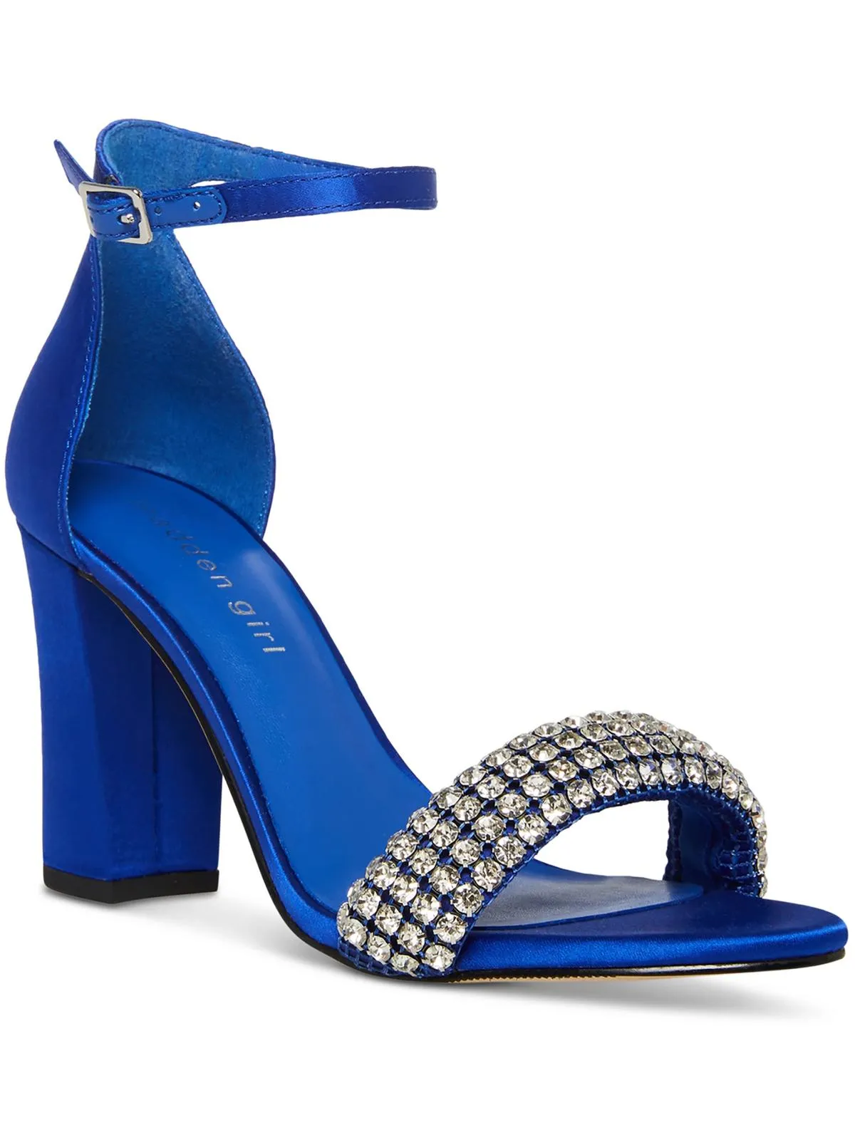 Bella Womens Satin Rhinestone Heels