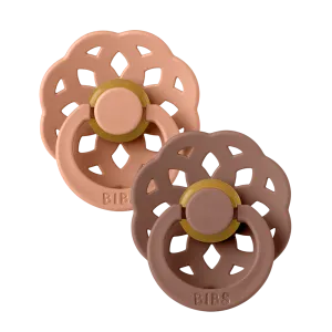 Bibs Boheme Pacifier 2 Pack - Peach/Woodchuck