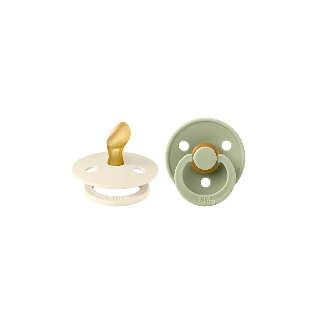 BIBS Colour Anatomical Pacifier - 2 Pack - Ivory/Sage - Latex