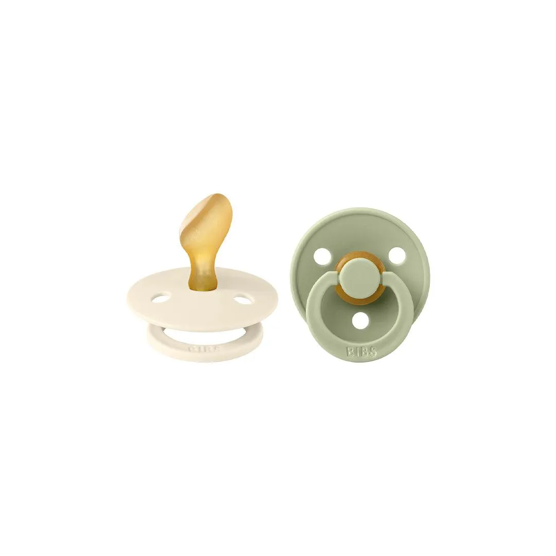 BIBS Colour Anatomical Pacifier - 2 Pack - Ivory/Sage - Latex