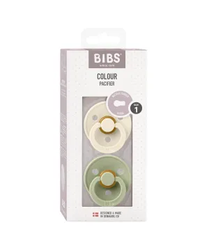 BIBS Colour Dummies 2 Pack Size 1 - Ivory/Sage Babykids BIBS