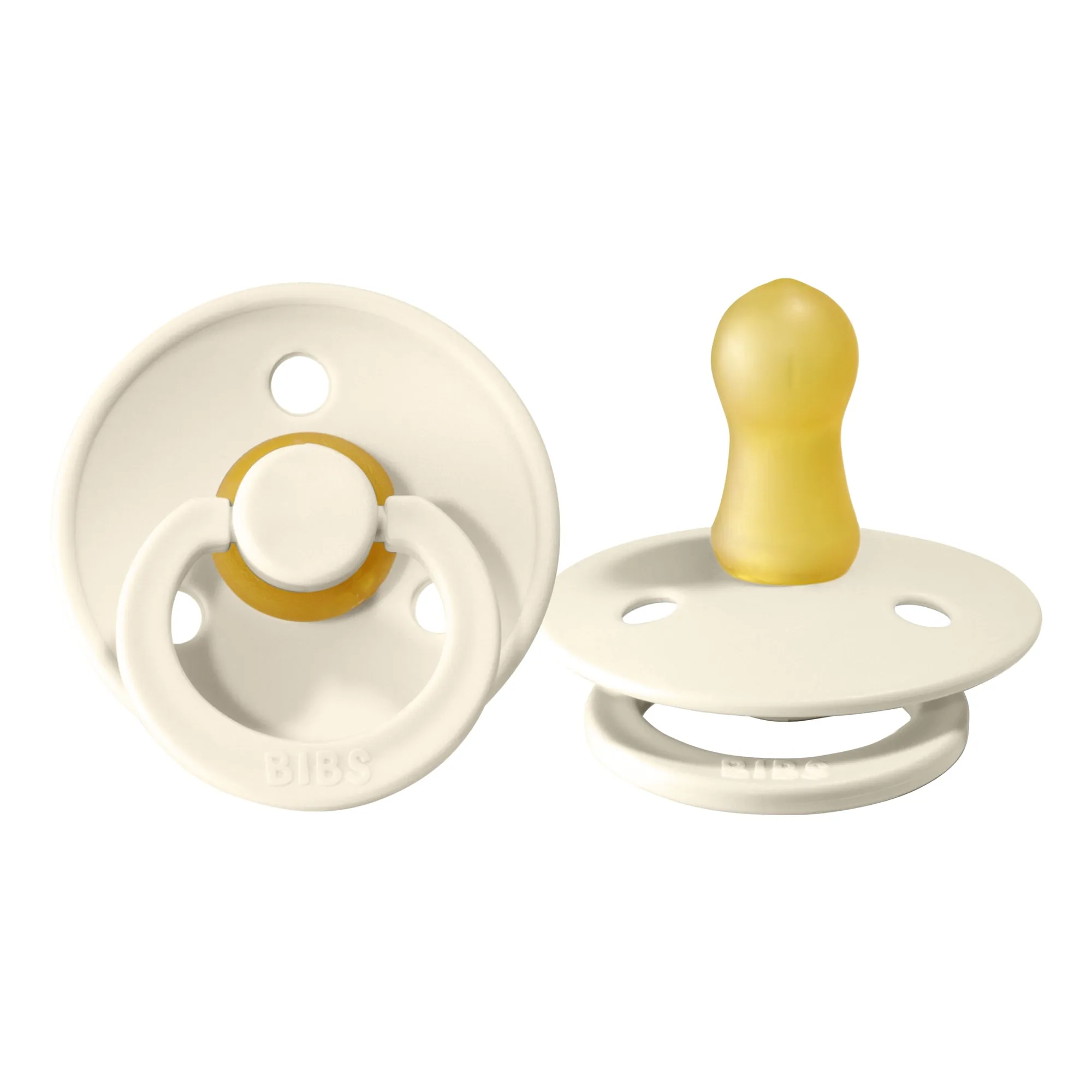 BIBS Colour Pacifier Latex 2pk (0-6M) - Ivory