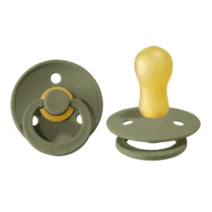 BIBS Colour Pacifier Latex 2pk (0-6M) - Olive