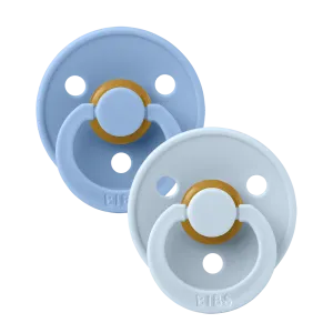 BIBS Colour Pacifiers 2 Pack (Size 1) - Sky Blue/Baby Blue