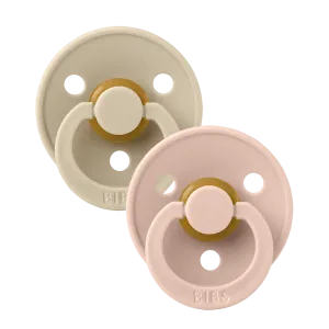 BIBS Colour Pacifiers 2 Pack (Size 2) - Vanilla/Blush
