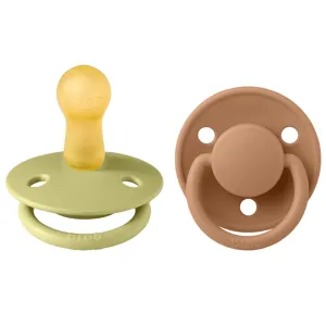 Bibs De Lux Latex Pacifiers 2-pak Round Meadow/Earth