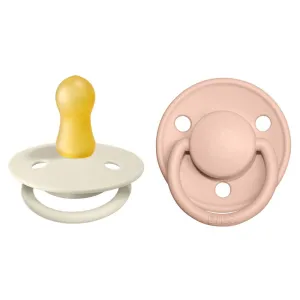 Bibs De Lux Pacifier 2 Pack - Blush Ivory