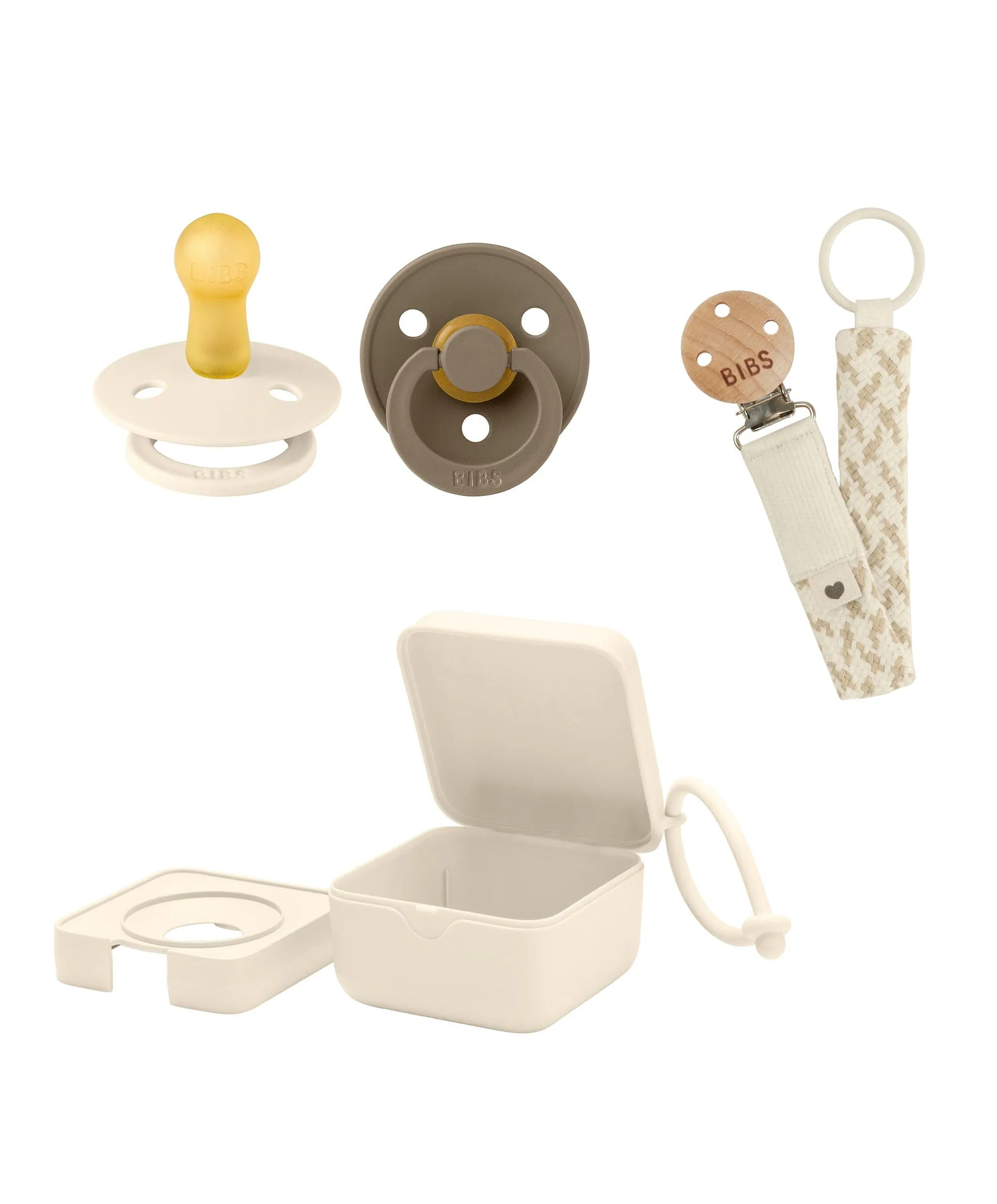 BIBS Dummies Bundle Size 1 (3 Pieces) – Dark Oak/Ivory