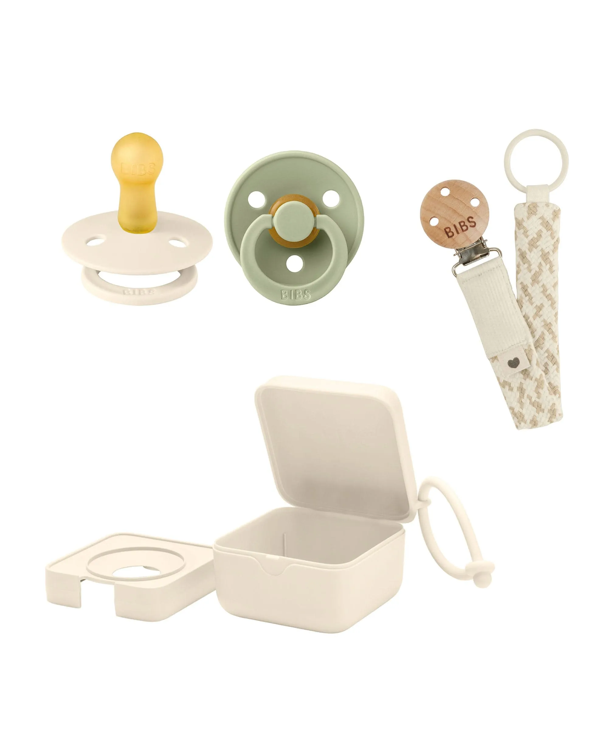 BIBS Dummies Bundle Size 1 (3 Pieces) – Sage/Ivory/Vanilla