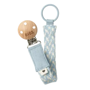 BIBS Pacifier Clip (Braided) - Baby Blue/Ivory